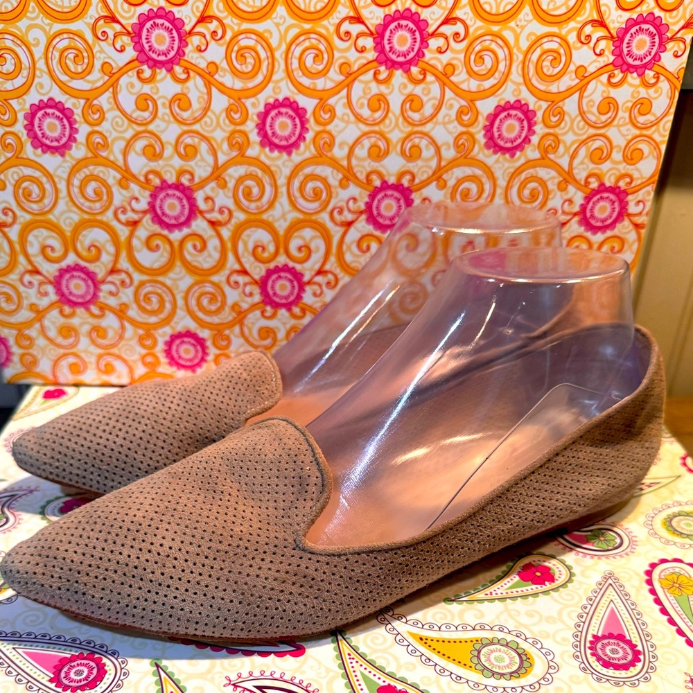 Paolo Benton’s Perforated Suede Pointed Toe Loafers